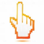 Orange Hand Cursor Icon